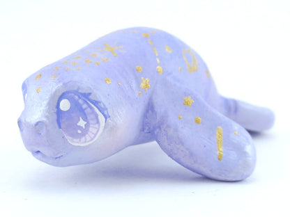 Magical Periwinkle Constellation Manatee Figurine - Polymer Clay Kawaii Animals