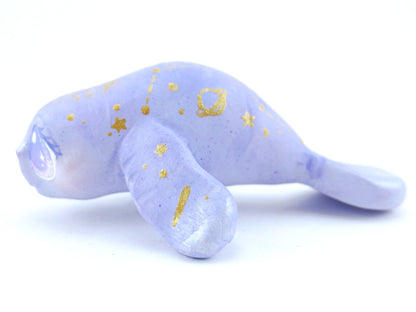 Magical Periwinkle Constellation Manatee Figurine - Polymer Clay Kawaii Animals