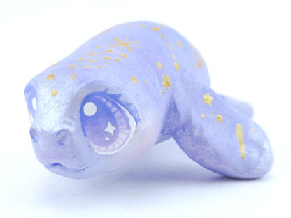 Magical Periwinkle Constellation Manatee Figurine - Polymer Clay Kawaii Animals