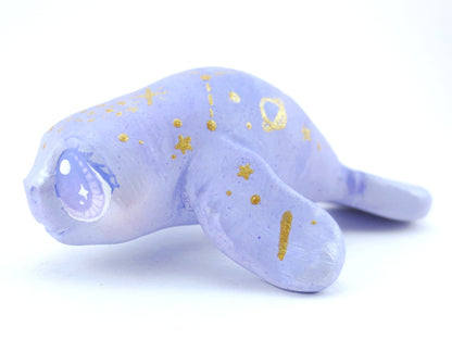 Magical Periwinkle Constellation Manatee Figurine - Polymer Clay Kawaii Animals