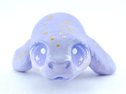 Magical Periwinkle Constellation Manatee Figurine - Polymer Clay Kawaii Animals