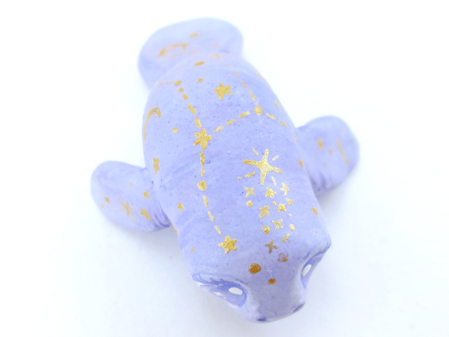 Magical Periwinkle Constellation Manatee Figurine - Polymer Clay Kawaii Animals