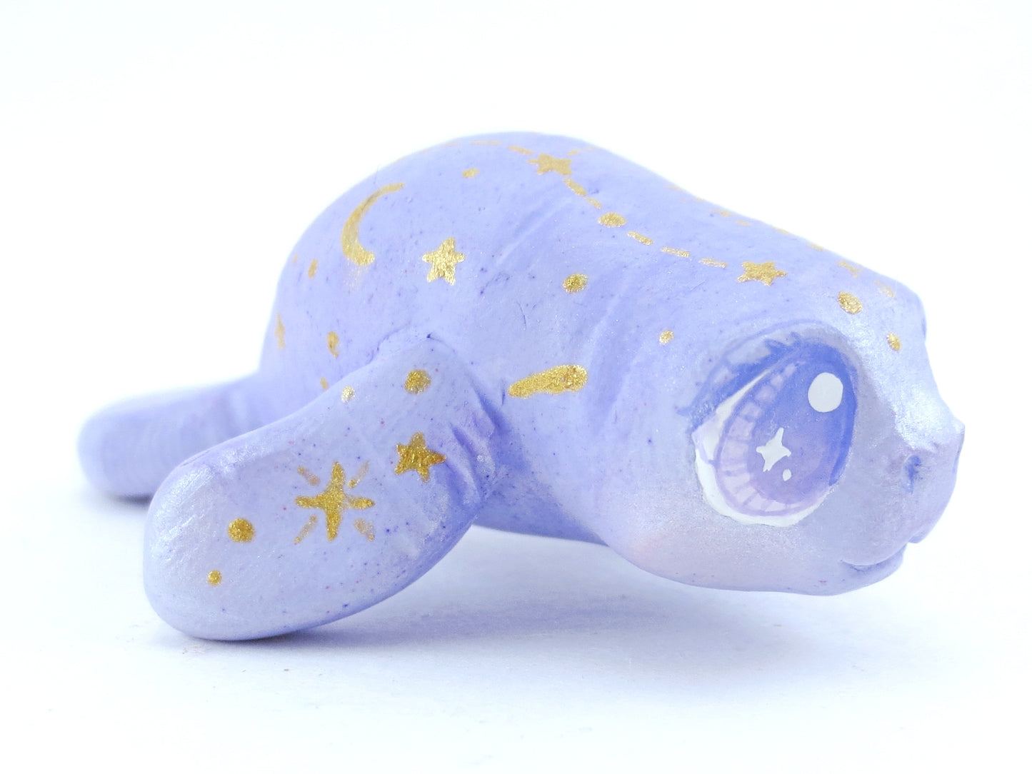 Magical Periwinkle Constellation Manatee Figurine - Polymer Clay Kawaii Animals