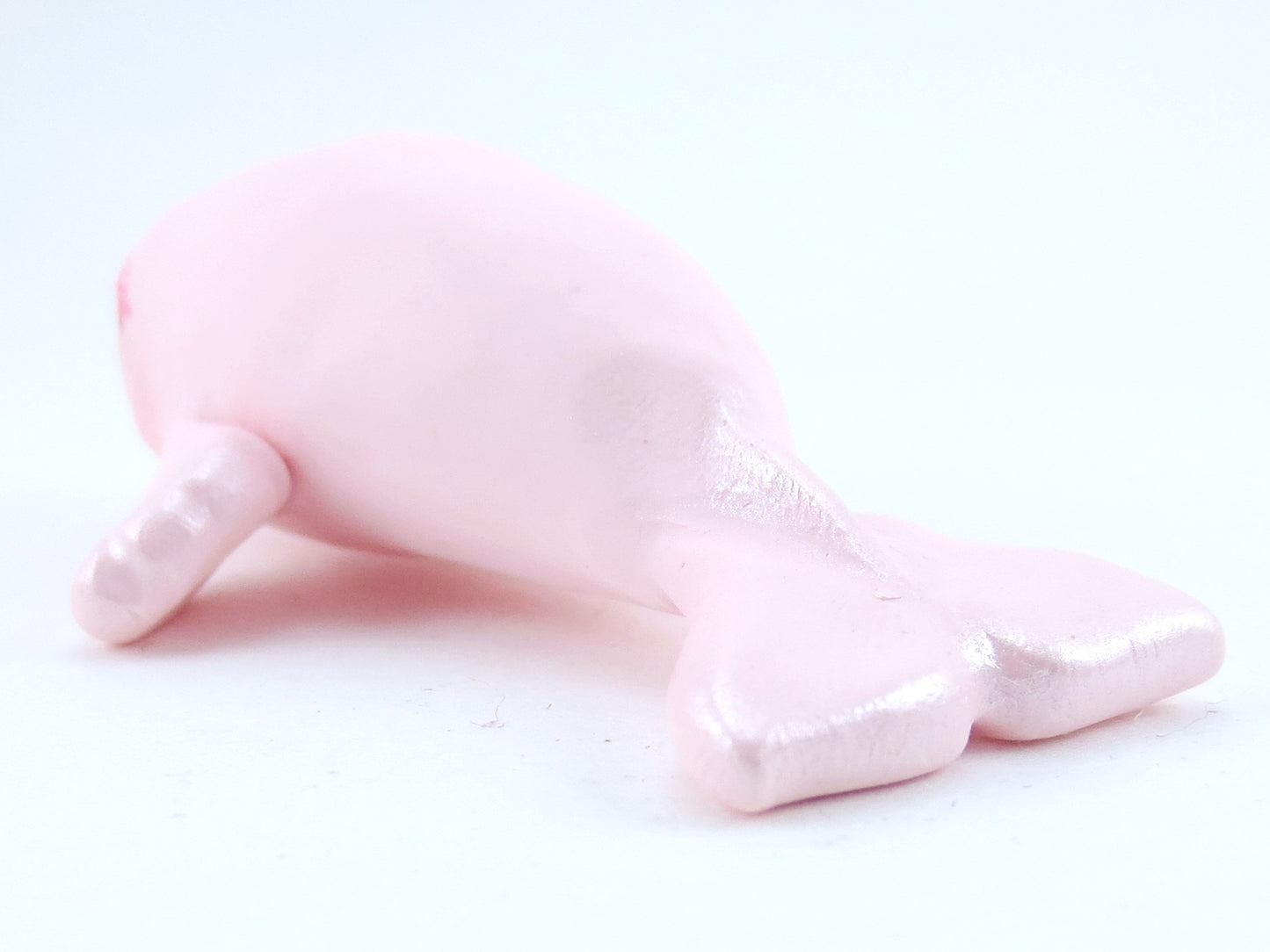 Pastel Pink Beluga Figurine - Polymer Clay Kawaii Animals