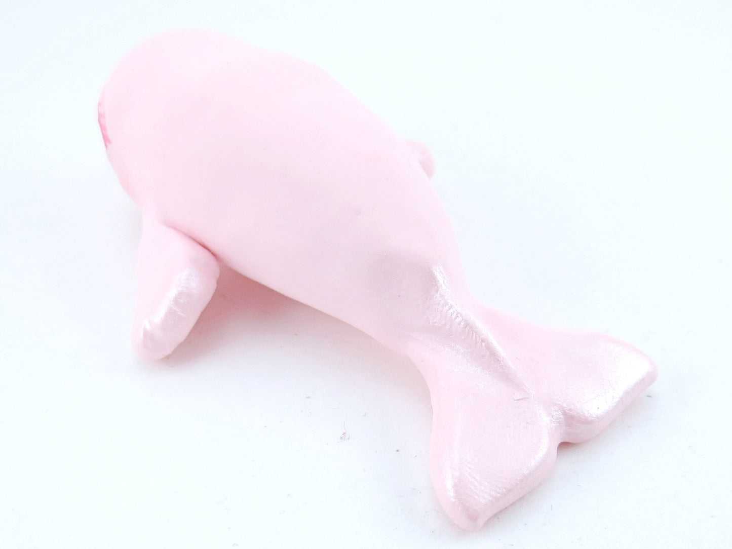 Pastel Pink Beluga Figurine - Polymer Clay Kawaii Animals