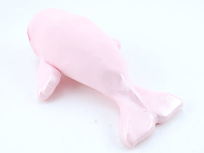 Pastel Pink Beluga Figurine - Polymer Clay Kawaii Animals