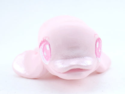 Pastel Pink Beluga Figurine - Polymer Clay Kawaii Animals