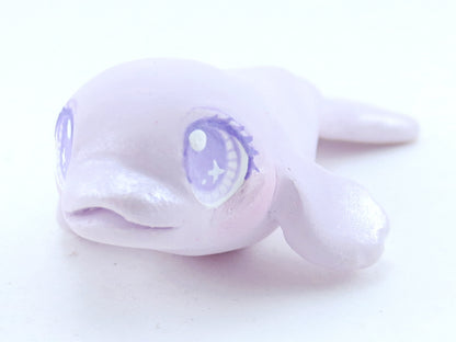 Pastel Purple Beluga Figurine - Polymer Clay Kawaii Animals