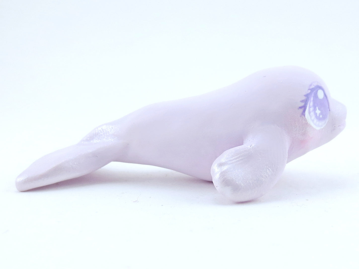 Pastel Purple Beluga Figurine - Polymer Clay Kawaii Animals