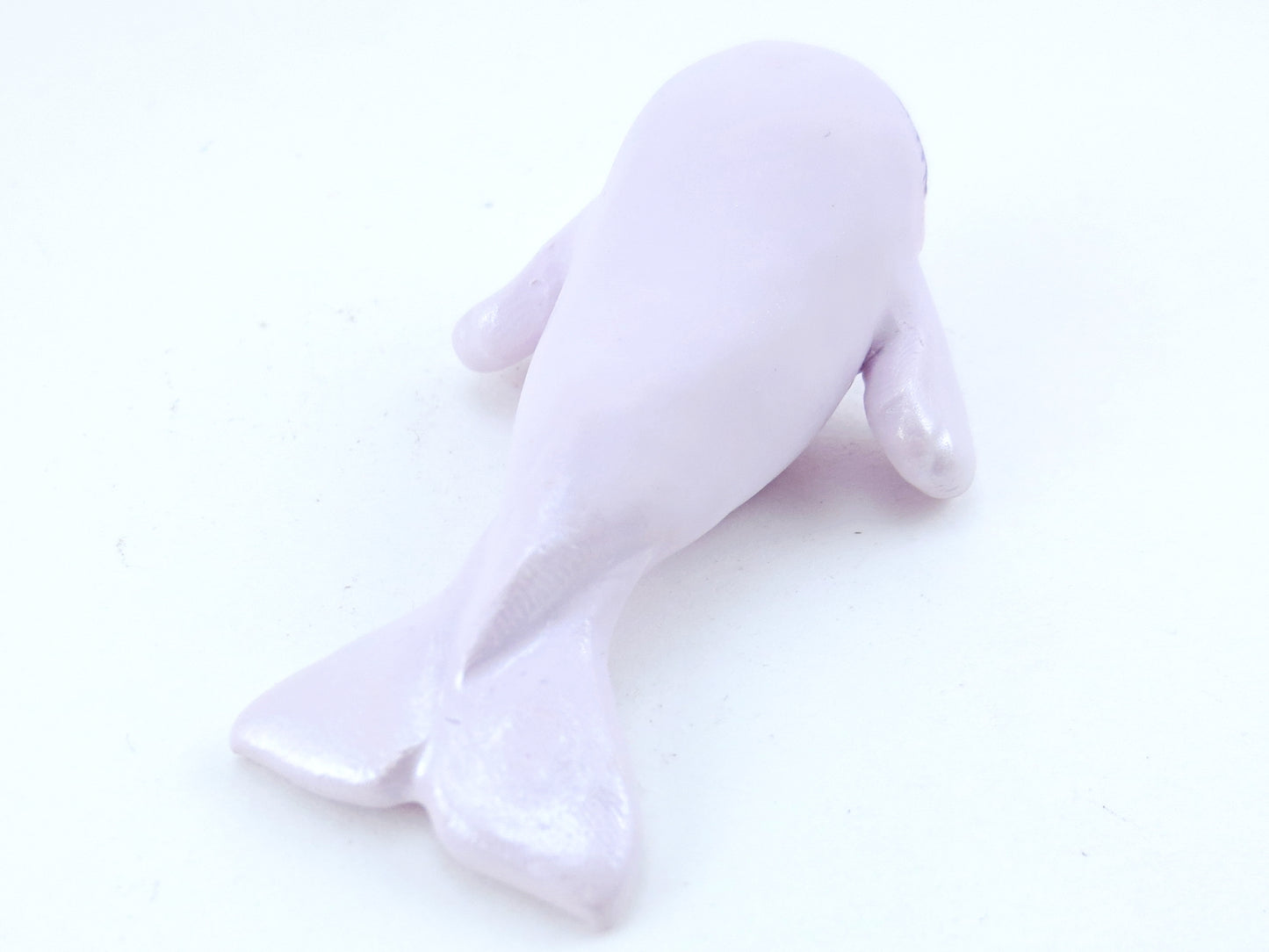 Pastel Purple Beluga Figurine - Polymer Clay Kawaii Animals