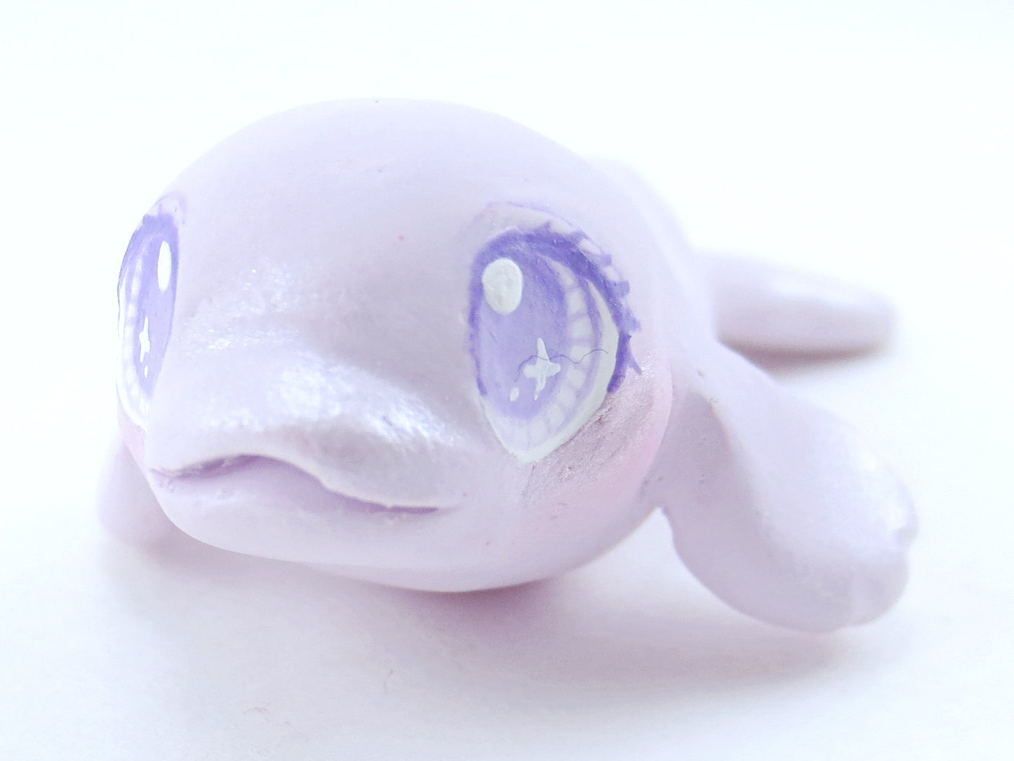 Pastel Purple Beluga Figurine - Polymer Clay Kawaii Animals