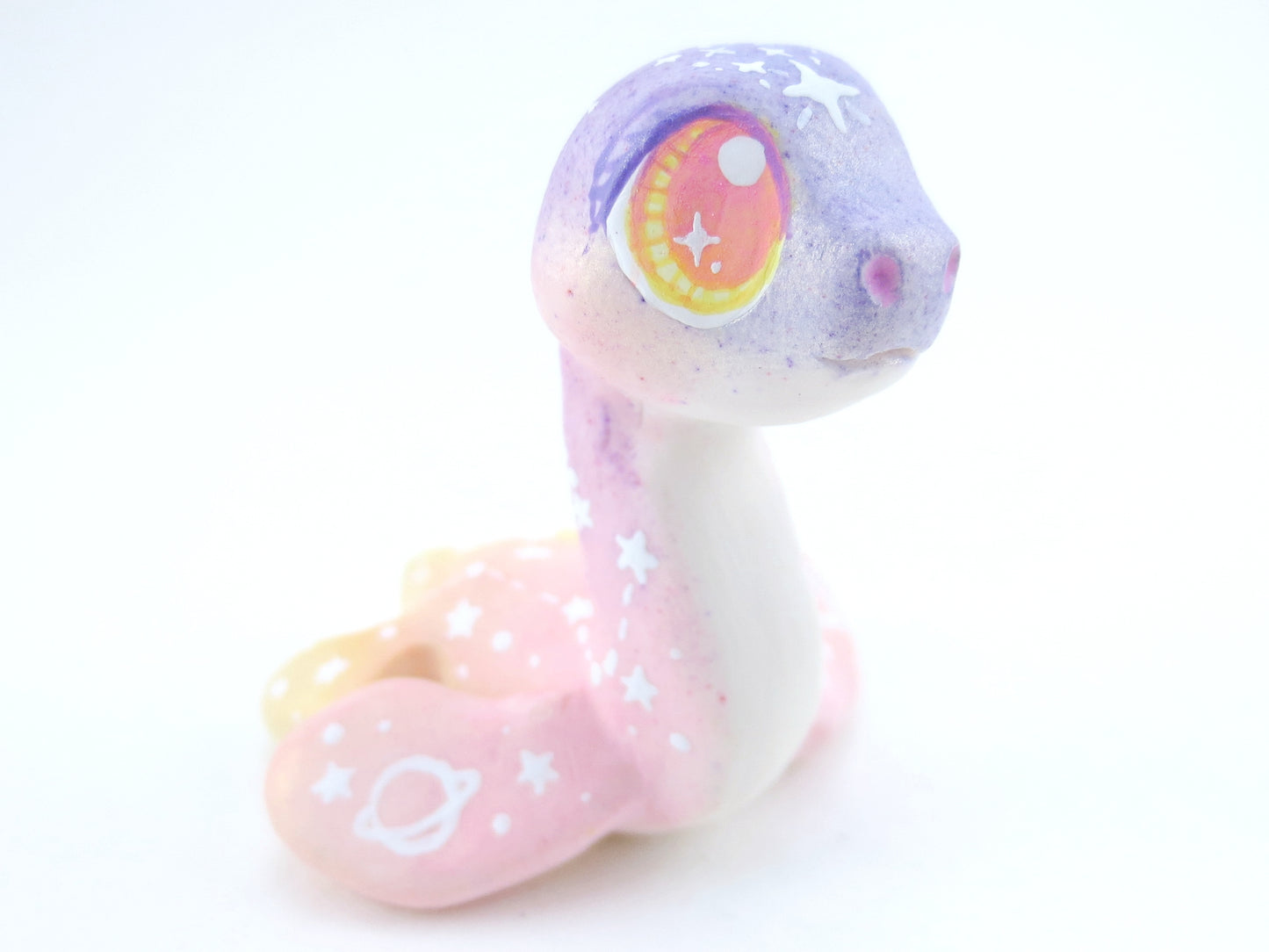 Purple Sunset Ombre Nessie - Loch Ness Monster Figurine - Polymer Clay Kawaii Animals