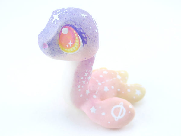 Purple Sunset Ombre Nessie - Loch Ness Monster Figurine - Polymer Clay Kawaii Animals