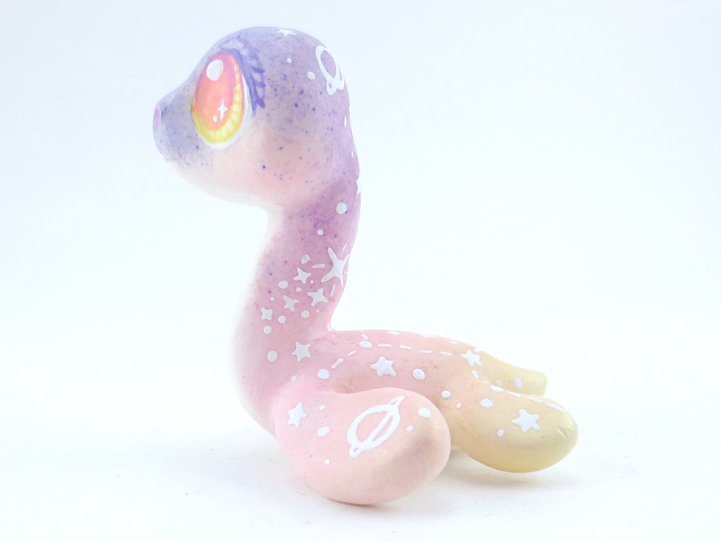 Purple Sunset Ombre Nessie - Loch Ness Monster Figurine - Polymer Clay Kawaii Animals