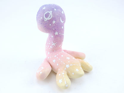 Purple Sunset Ombre Nessie - Loch Ness Monster Figurine - Polymer Clay Kawaii Animals