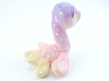 Purple Sunset Ombre Nessie - Loch Ness Monster Figurine - Polymer Clay Kawaii Animals