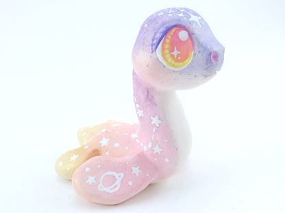 Purple Sunset Ombre Nessie - Loch Ness Monster Figurine - Polymer Clay Kawaii Animals