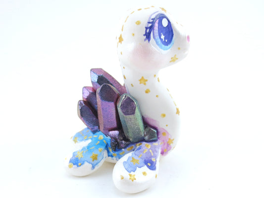 Constellation Watercolor Effect Color-Shift Crystal Nessie - Loch Ness Monster Figurine - Polymer Clay Kawaii Animals