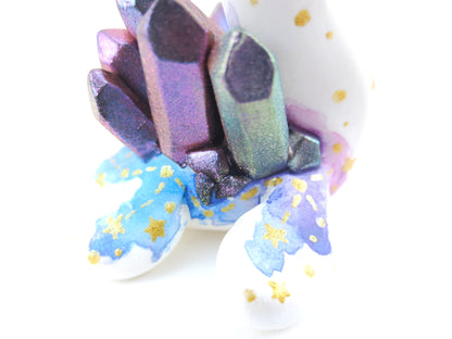 Constellation Watercolor Effect Color-Shift Crystal Nessie - Loch Ness Monster Figurine - Polymer Clay Kawaii Animals