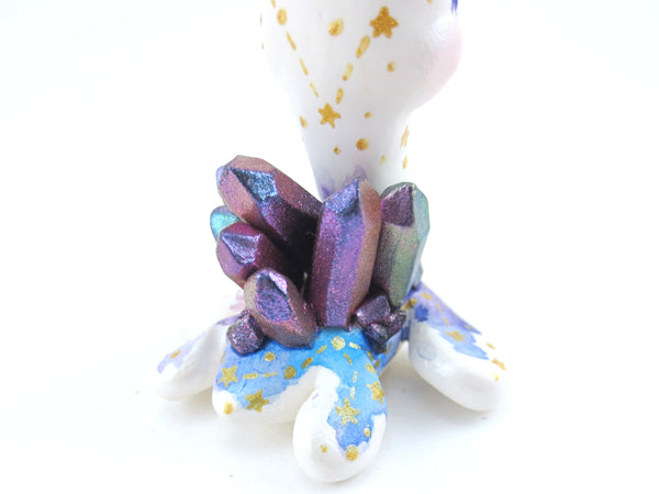 Constellation Watercolor Effect Color-Shift Crystal Nessie - Loch Ness Monster Figurine - Polymer Clay Kawaii Animals
