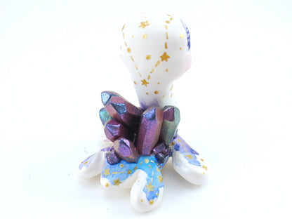 Constellation Watercolor Effect Color-Shift Crystal Nessie - Loch Ness Monster Figurine - Polymer Clay Kawaii Animals