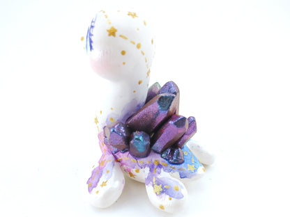 Constellation Watercolor Effect Color-Shift Crystal Nessie - Loch Ness Monster Figurine - Polymer Clay Kawaii Animals