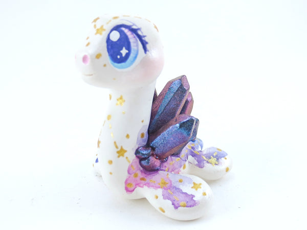Constellation Watercolor Effect Color-Shift Crystal Nessie - Loch Ness Monster Figurine - Polymer Clay Kawaii Animals