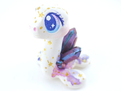 Constellation Watercolor Effect Color-Shift Crystal Nessie - Loch Ness Monster Figurine - Polymer Clay Kawaii Animals