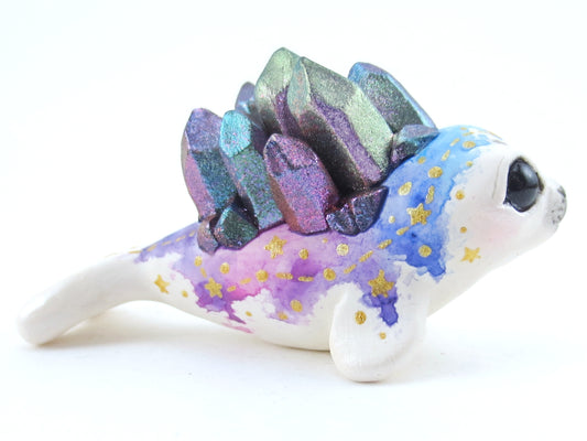 Constellation Watercolor Effect Color-Shift Crystal Baby Seal Figurine - Polymer Clay Kawaii Animals