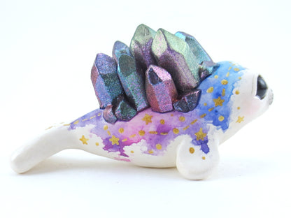 Constellation Watercolor Effect Color-Shift Crystal Baby Seal Figurine - Polymer Clay Kawaii Animals