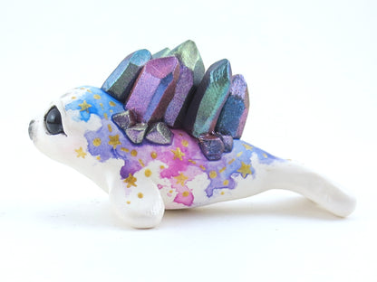 Constellation Watercolor Effect Color-Shift Crystal Baby Seal Figurine - Polymer Clay Kawaii Animals