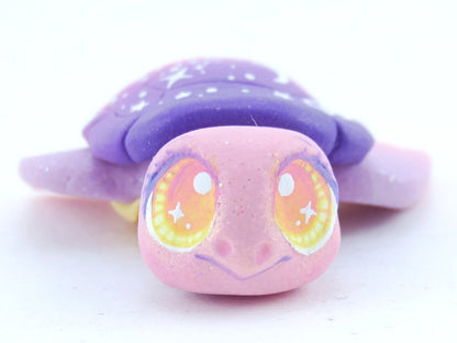 Sunset Ombre Night Sky Turtle Figurine - Polymer Clay Kawaii Animals