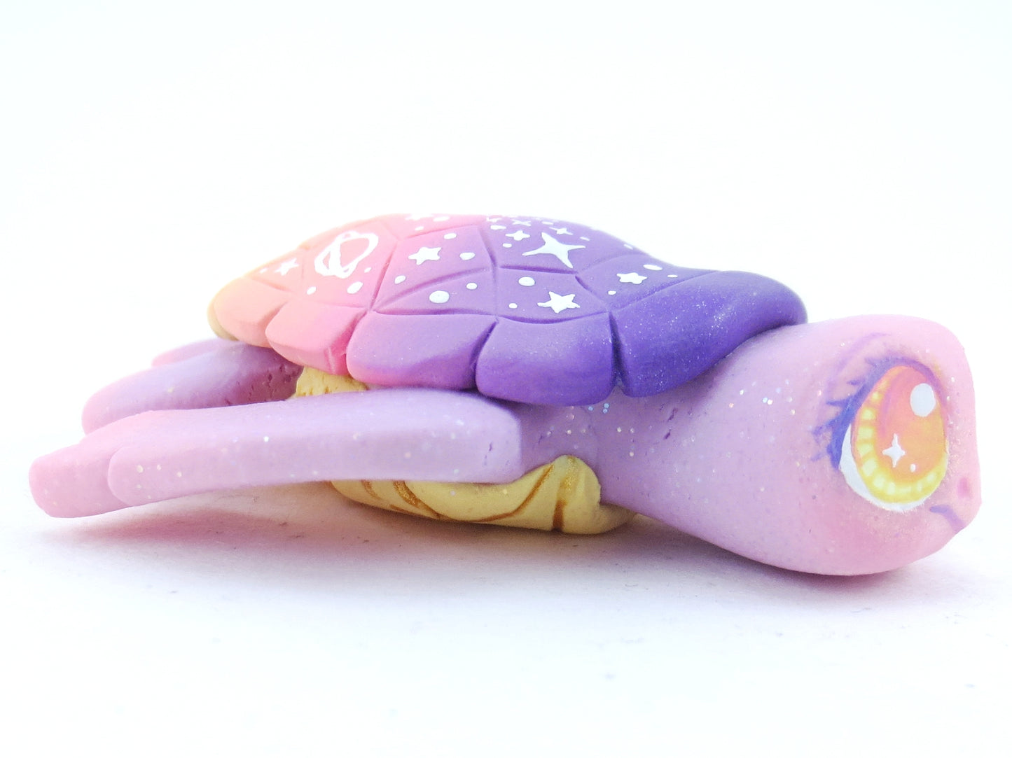 Sunset Ombre Night Sky Turtle Figurine - Polymer Clay Kawaii Animals