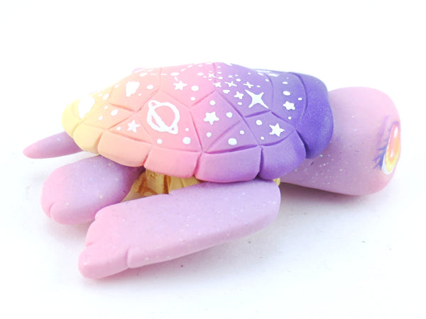 Sunset Ombre Night Sky Turtle Figurine - Polymer Clay Kawaii Animals