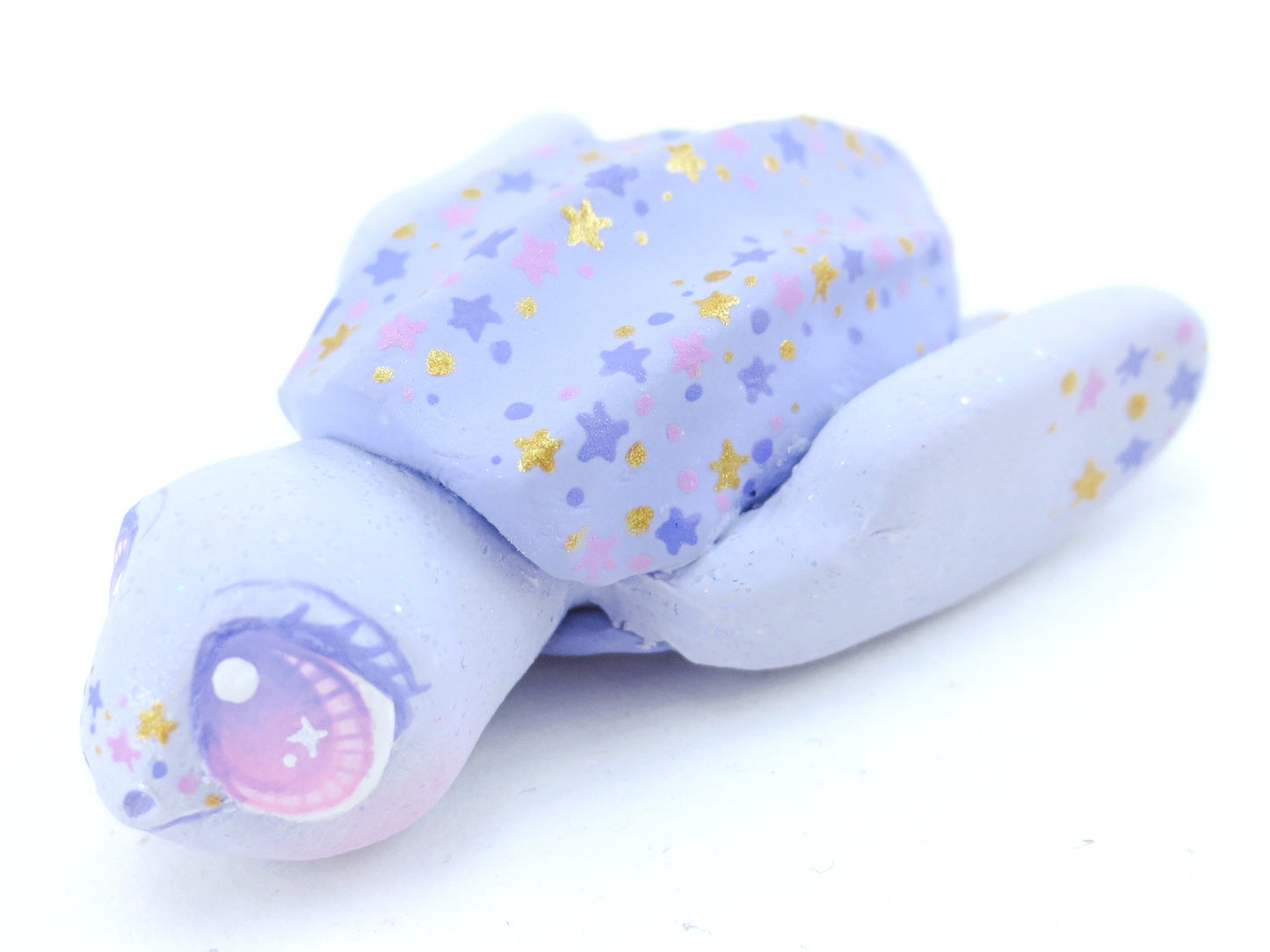 Periwinkle Leatherback Turtle Figurine - Polymer Clay Kawaii Animals