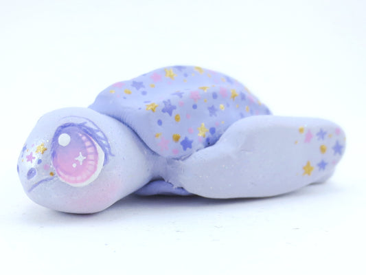 Periwinkle Leatherback Turtle Figurine - Polymer Clay Kawaii Animals