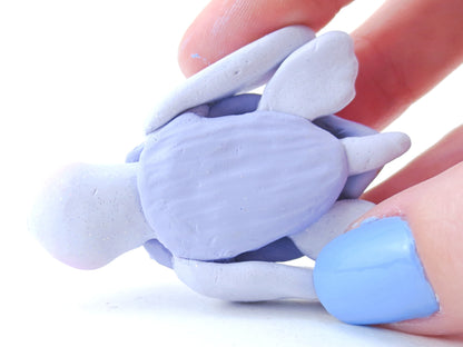 Periwinkle Leatherback Turtle Figurine - Polymer Clay Kawaii Animals