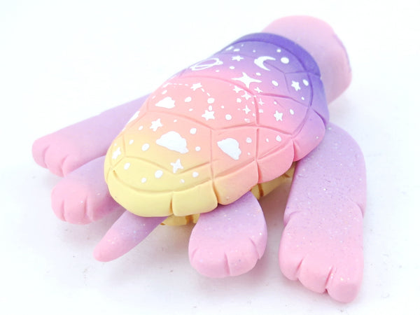 Sunset Ombre Night Sky Turtle Figurine - Polymer Clay Kawaii Animals (version 2)