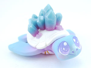 Blue/Purple Ombre Crystal Turtle Figurine - Polymer Clay Kawaii Animals