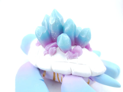 Blue/Purple Ombre Crystal Turtle Figurine - Polymer Clay Kawaii Animals