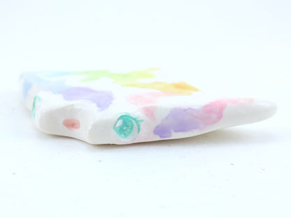 Rainbow Watercolor Effect Manta Ray Figurine - Polymer Clay Kawaii Animals