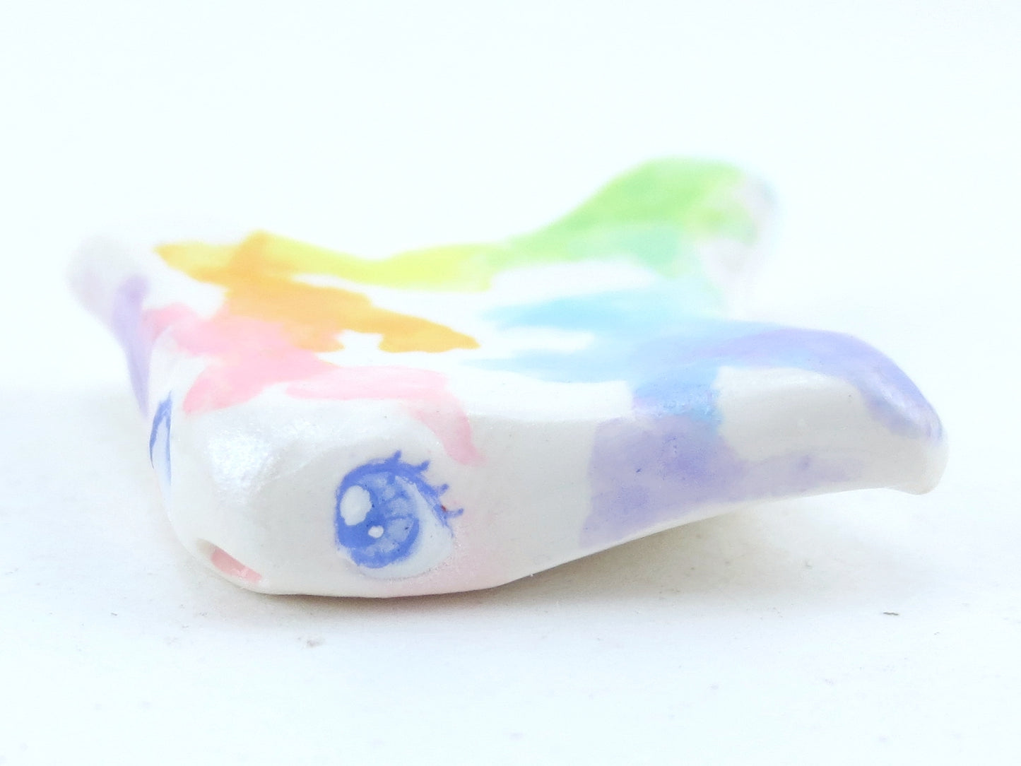 Rainbow Watercolor Effect Sting Ray Figurine - Polymer Clay Kawaii Animals