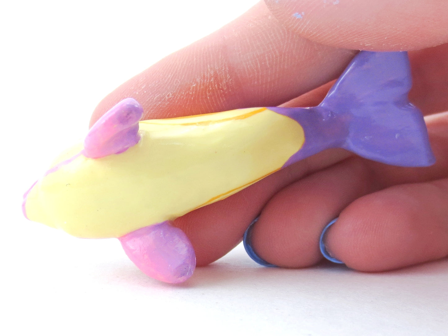 Purple and Pink Ombre Dolphin Figurine - Polymer Clay Kawaii Animals