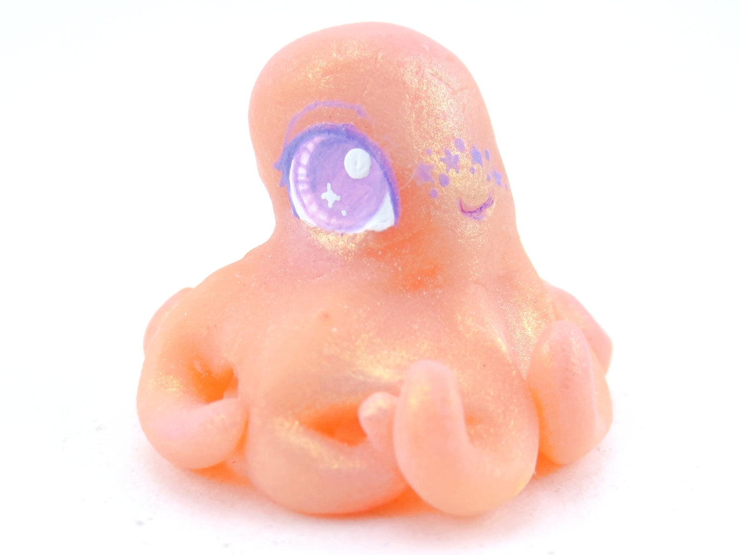 Star Freckles Octopus Figurine - Polymer Clay Kawaii Animals