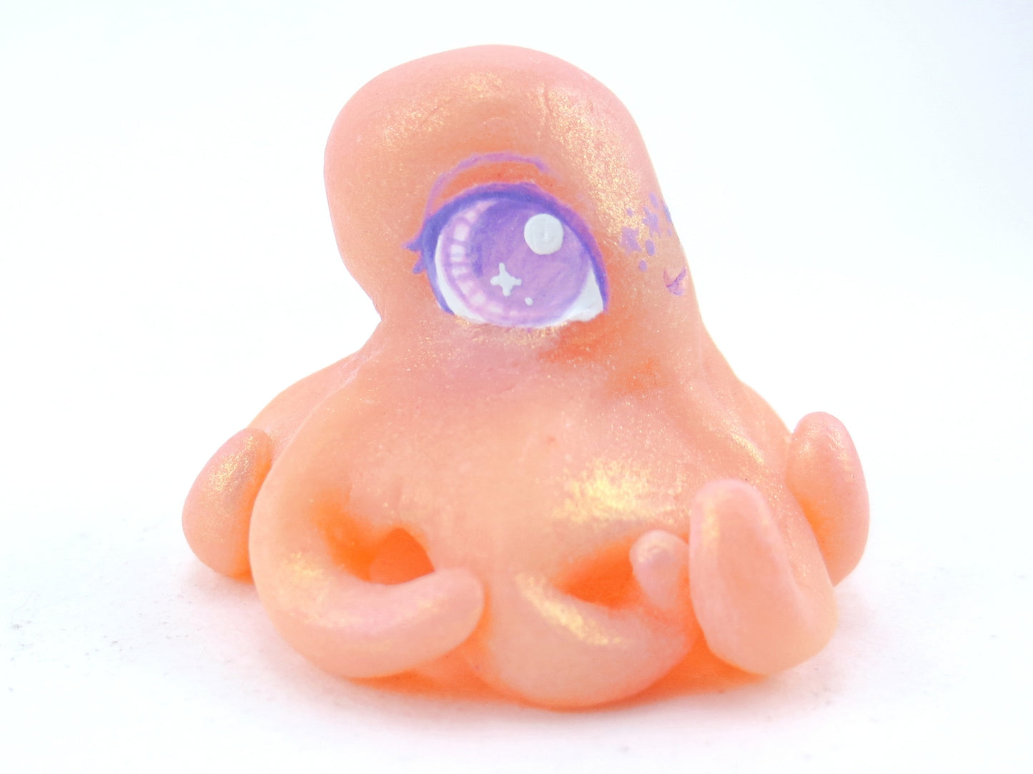 Star Freckles Octopus Figurine - Polymer Clay Kawaii Animals