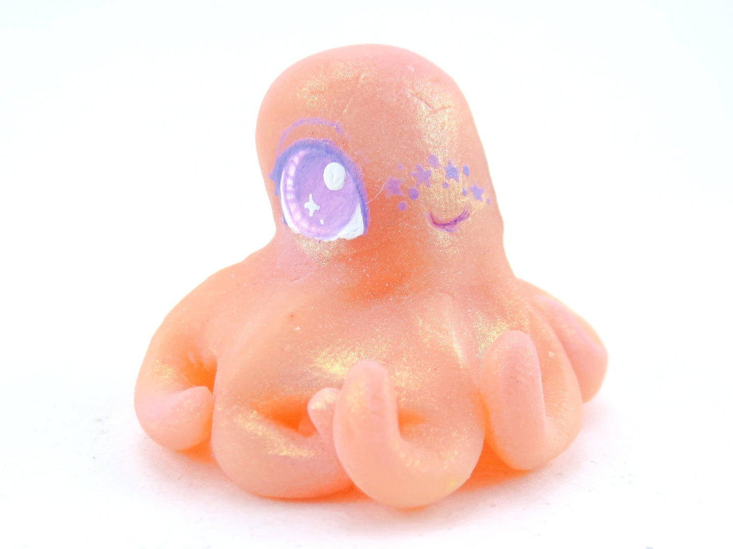 Star Freckles Octopus Figurine - Polymer Clay Kawaii Animals