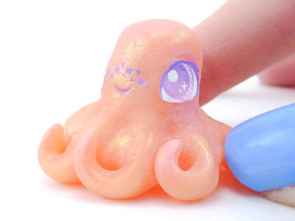 Star Freckles Octopus Figurine - Polymer Clay Kawaii Animals