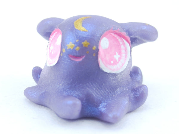 Star Freckles Purple Baby Dumbo Octopus Figurine - Polymer Clay Kawaii Animals