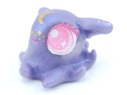 Star Freckles Purple Baby Dumbo Octopus Figurine - Polymer Clay Kawaii Animals