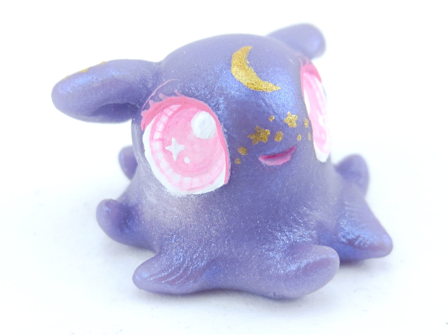 Star Freckles Purple Baby Dumbo Octopus Figurine - Polymer Clay Kawaii Animals